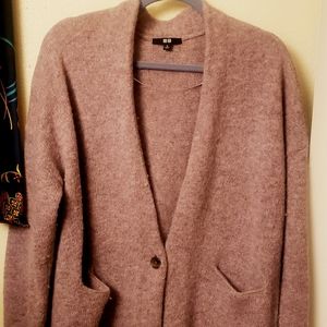 Lavendar wool long cardigan